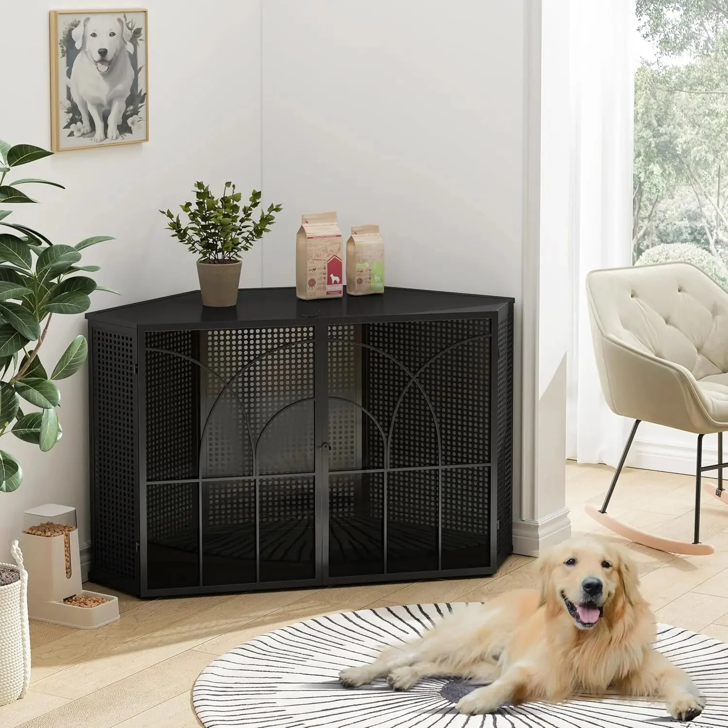 47.2" Nunez Large Corner Dog Crates Furniture