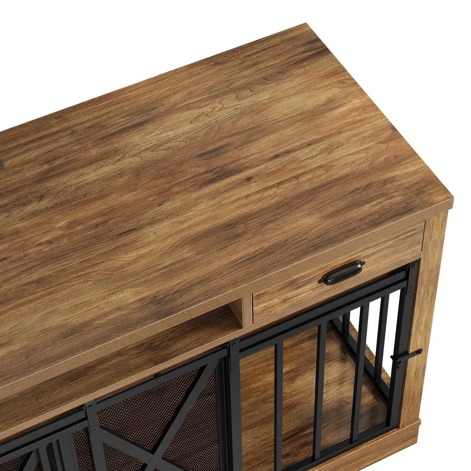 63" Zain Double Dog Crate Furniture For 2 Dogs - Image 10