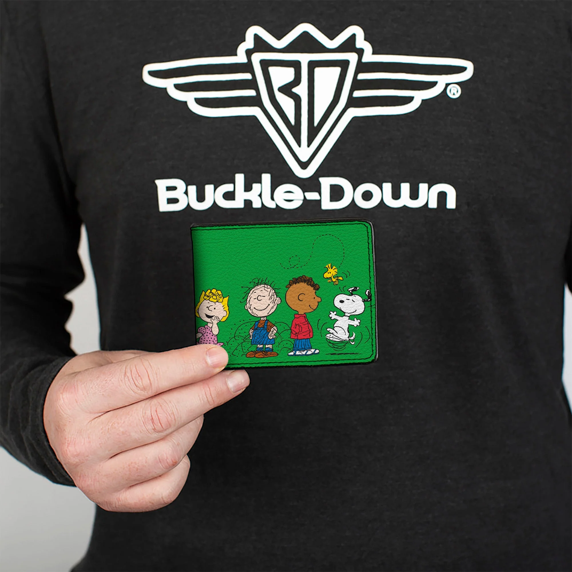 Bi-Fold Wallet - Peanuts Gang Group Pose Green - Image 3