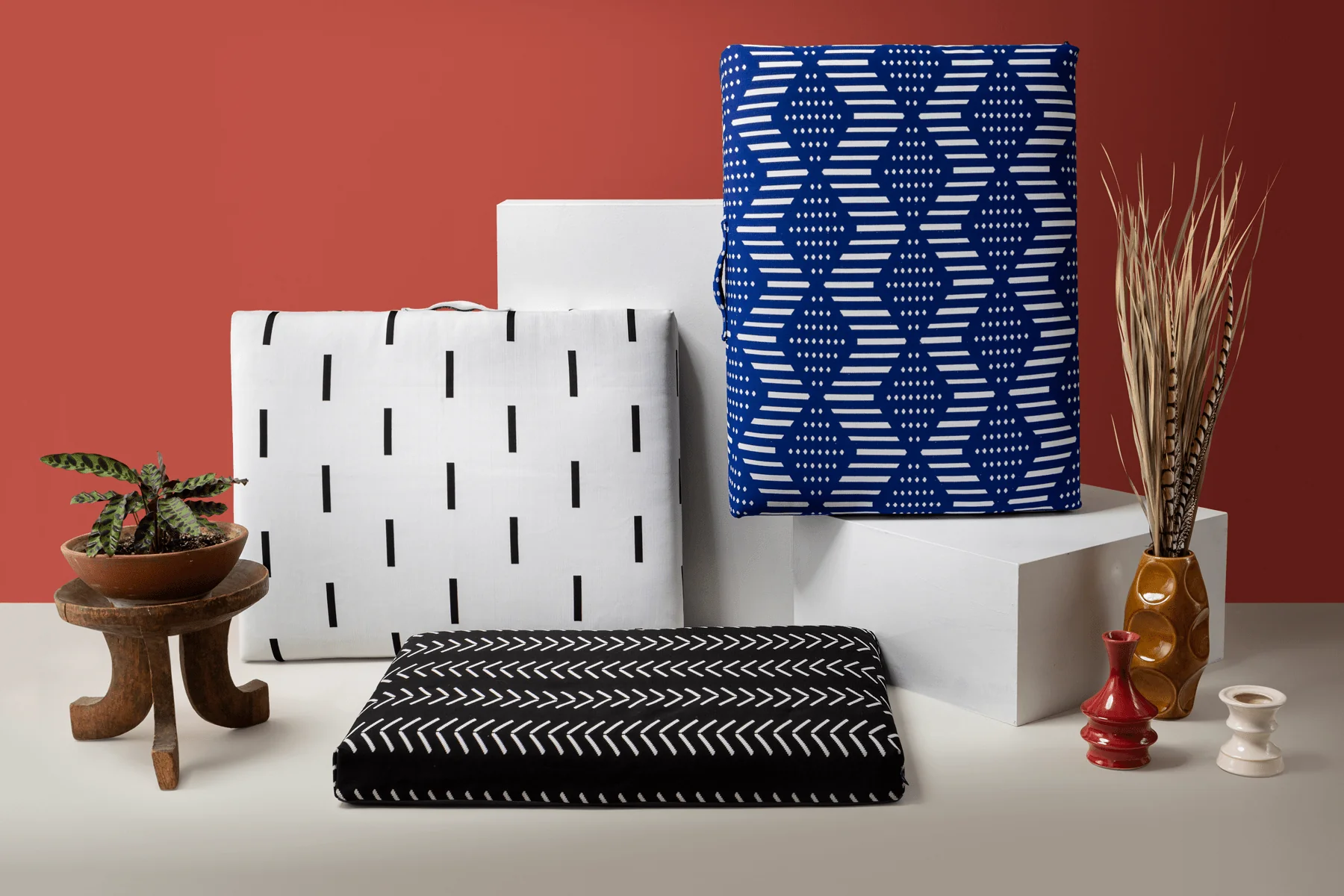 Blue Bogolan | Boho Dog Bed or Bed Cover - Image 5