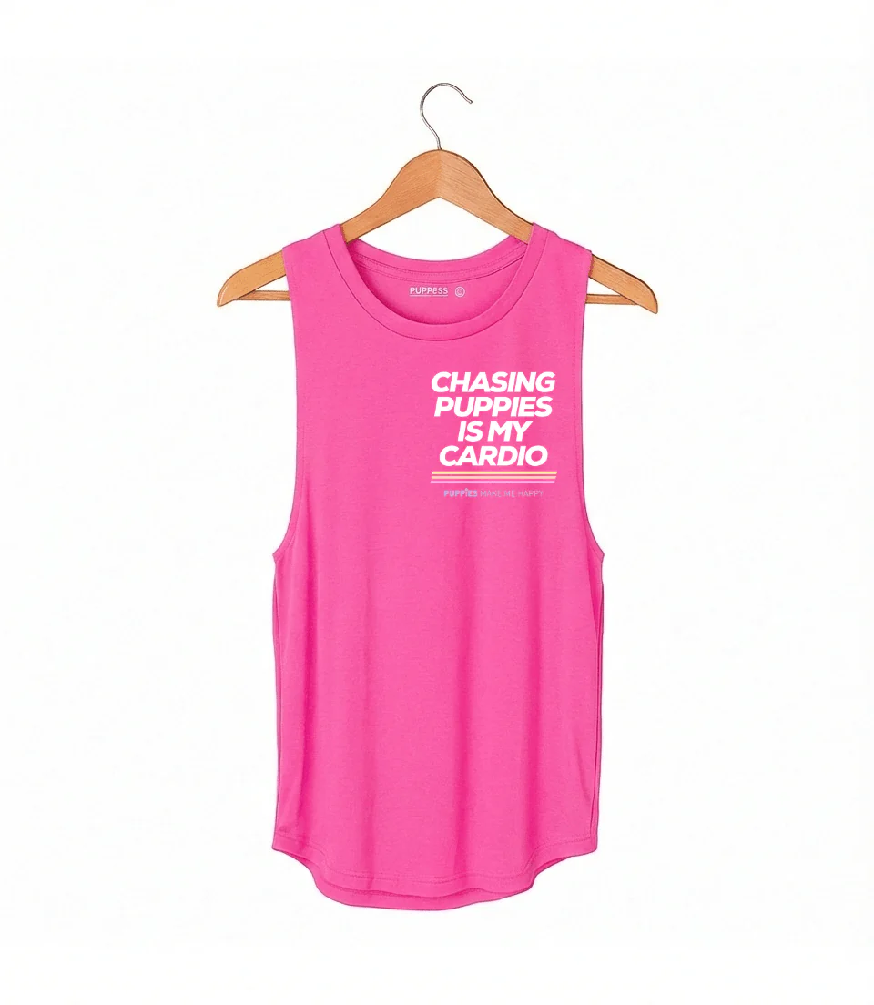 Chasing Puppies Is My Cardio Relaxed Women’s Tank | Gift for Dog Lovers