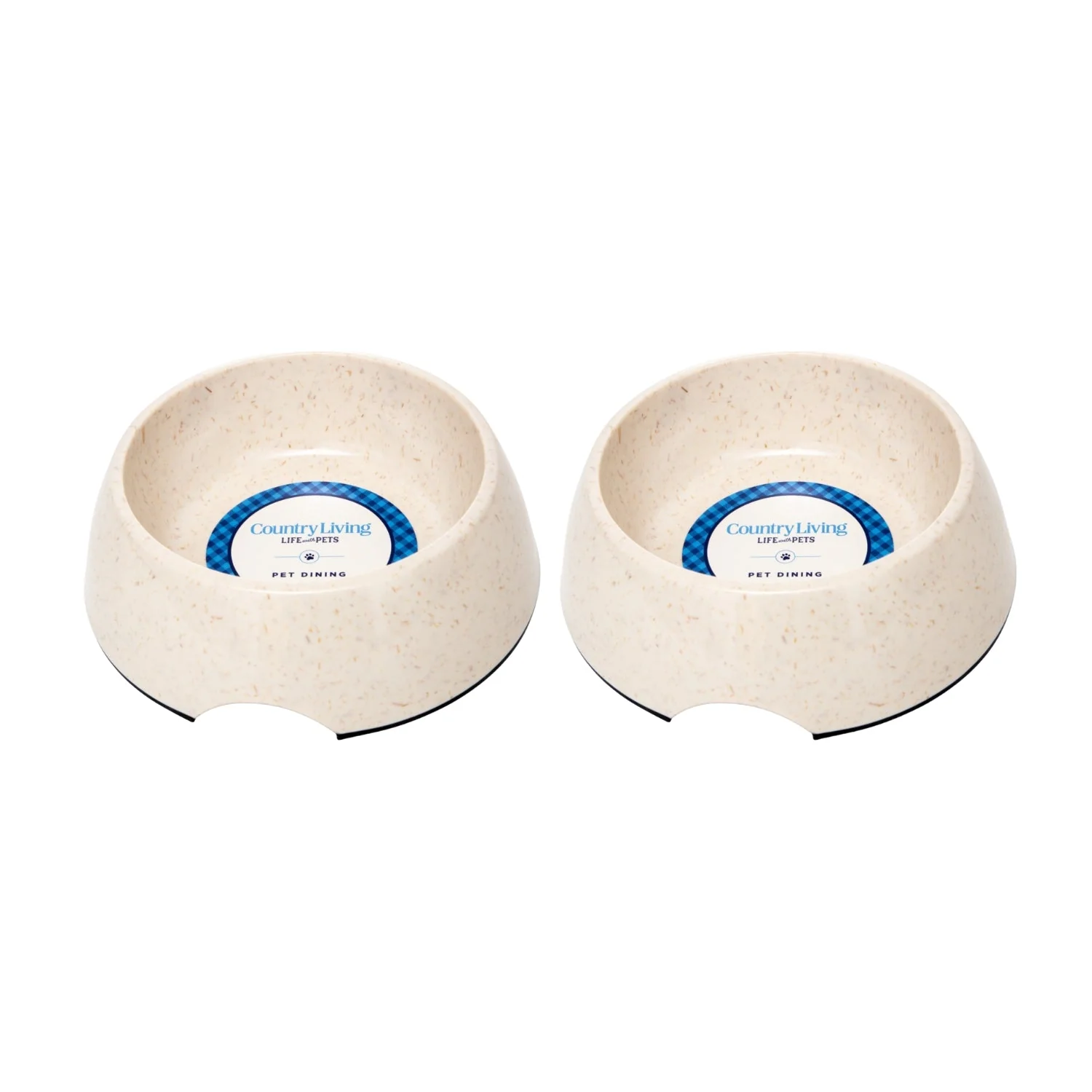 Country Living Set of 2 Natural Fiber Dog Bowls β White Swan