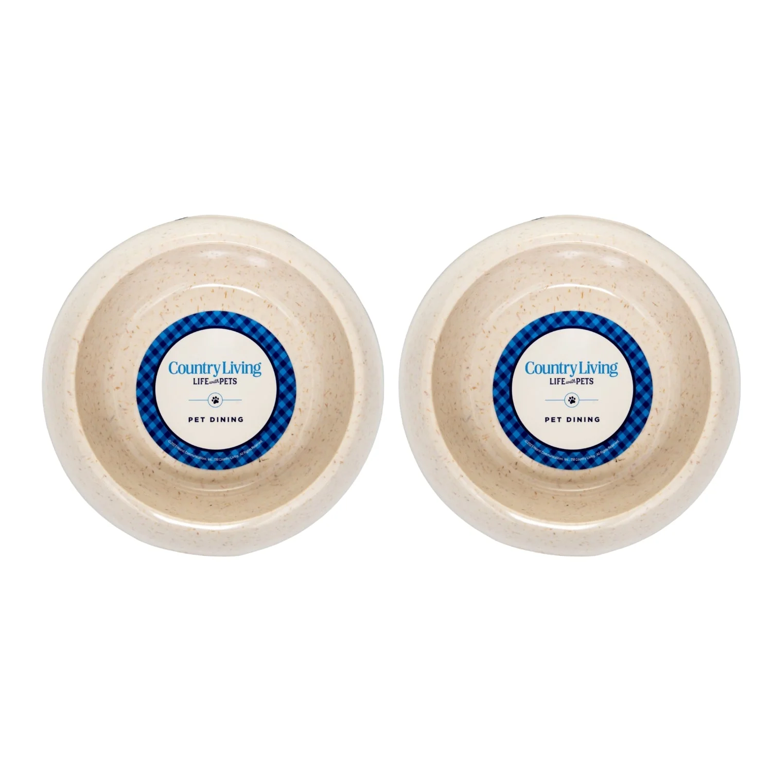 Country Living Set of 2 Natural Fiber Dog Bowls β White Swan - Image 2