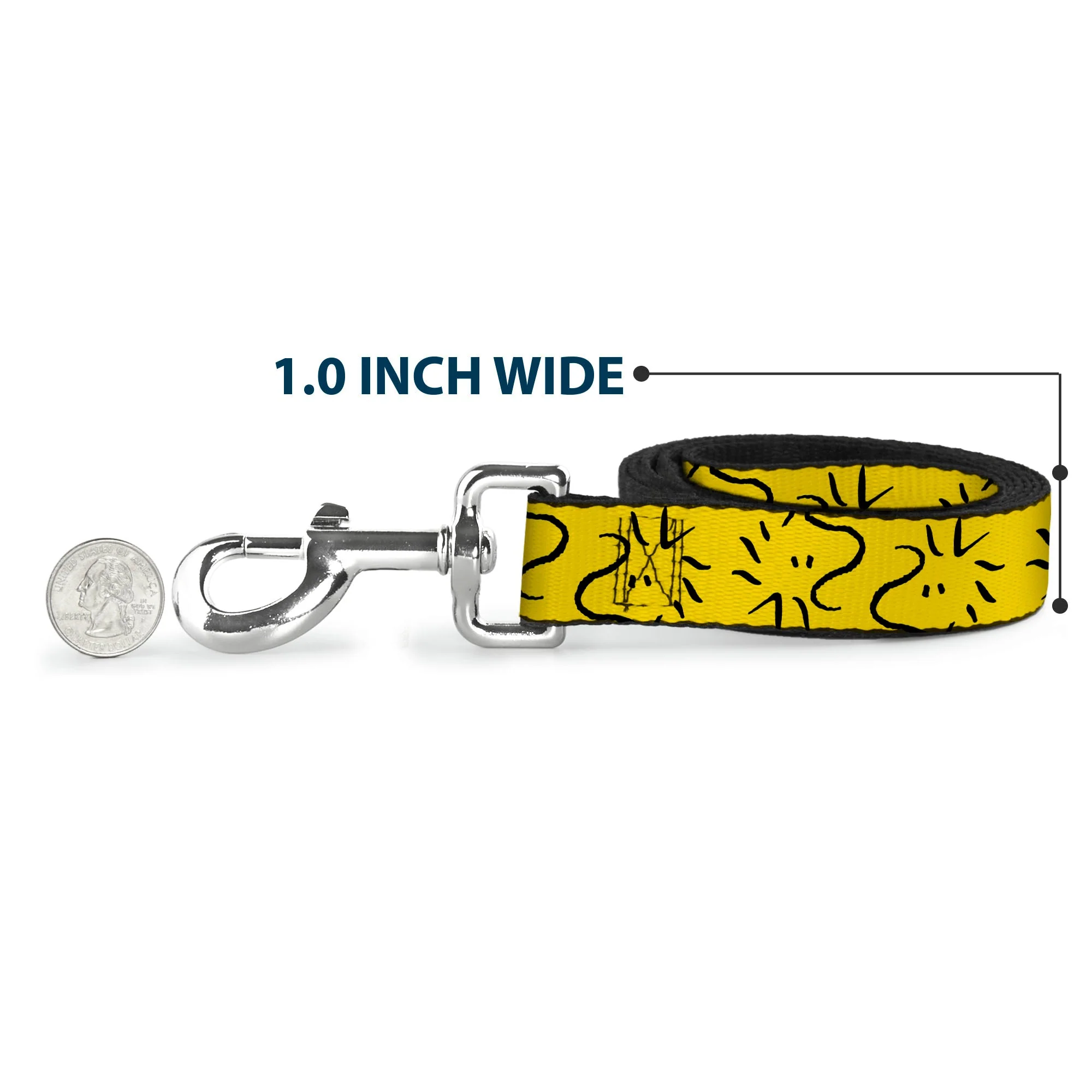 Dog Leash - Peanuts Woodstock Line Face Line Art Yellow/Black - Image 5