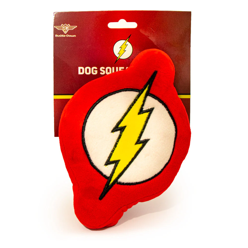 Dog Toy Squeaky Plush - Flash Icon Red White Yellow - Image 4