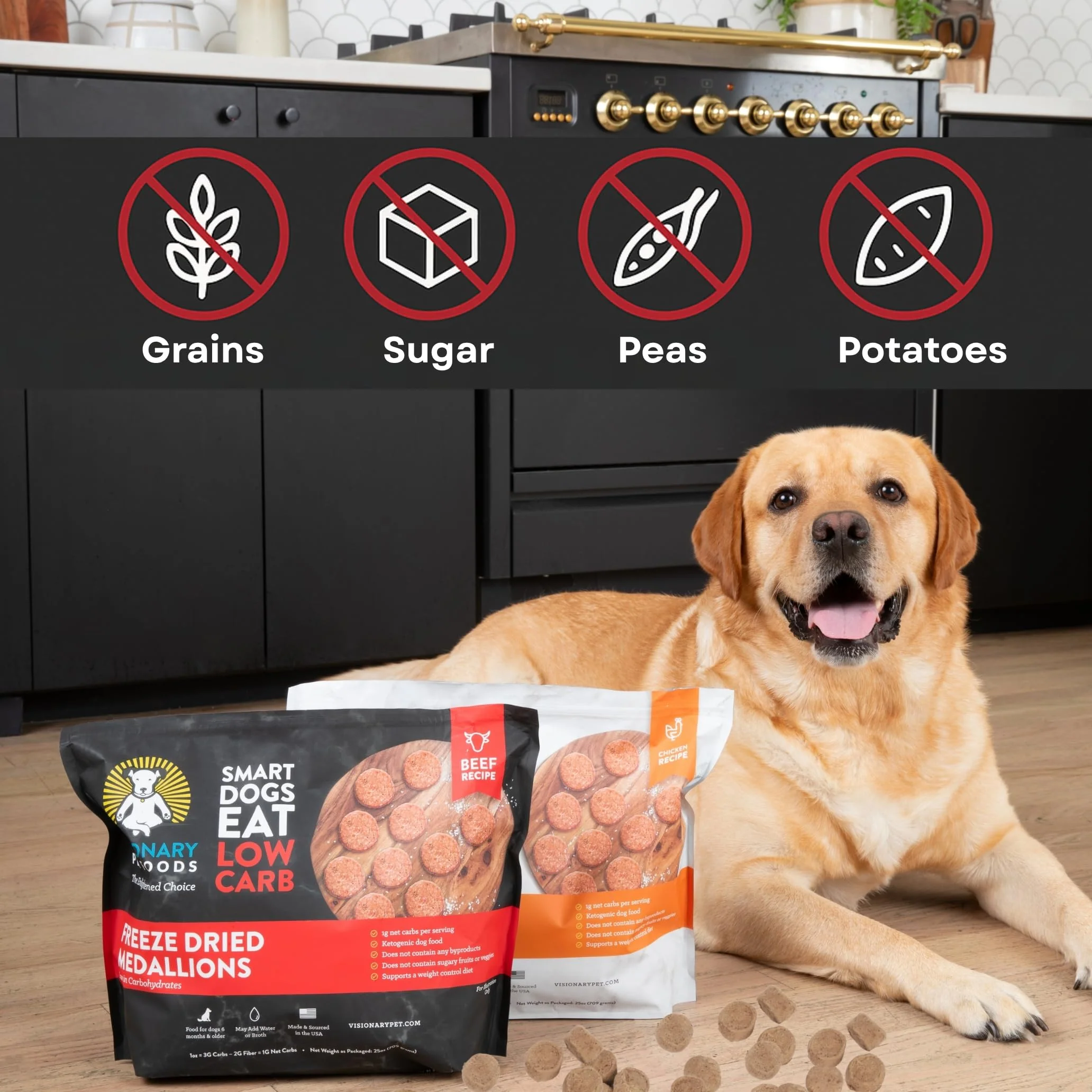 Freeze-Dried Beef Dog Food ā High-Protein, Grain-Free Keto Recipe | 25oz Bag - Image 3