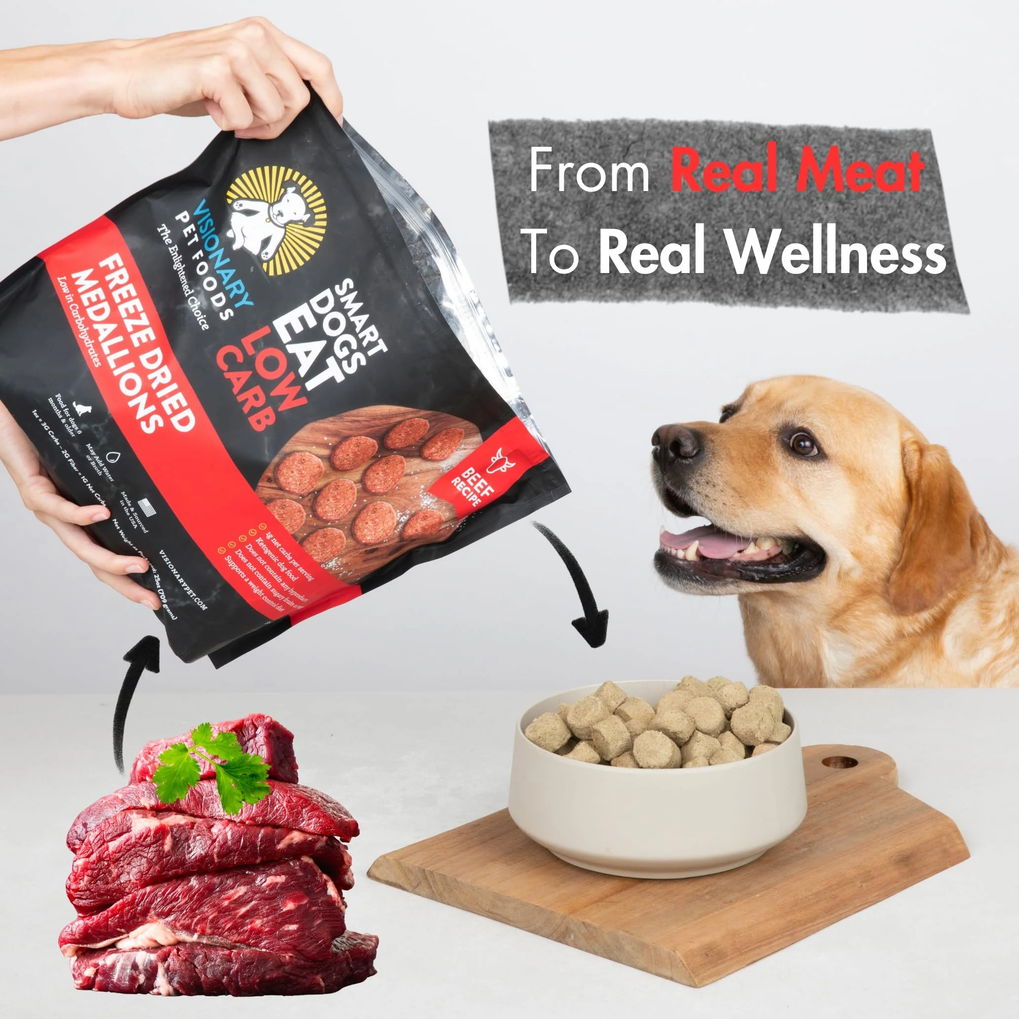 Freeze-Dried Beef Dog Food ā High-Protein, Grain-Free Keto Recipe | 25oz Bag - Image 4