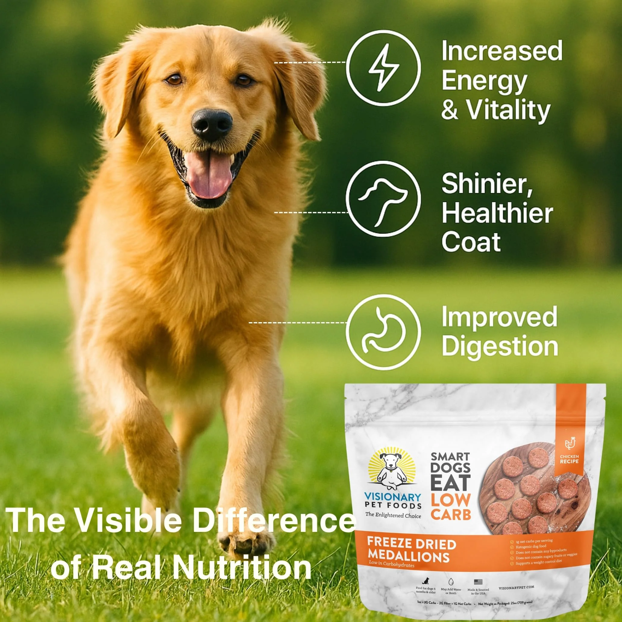 Freeze-Dried Chicken Dog Food ā High-Protein, Grain-Free Keto Recipe | 25oz Bag - Image 2