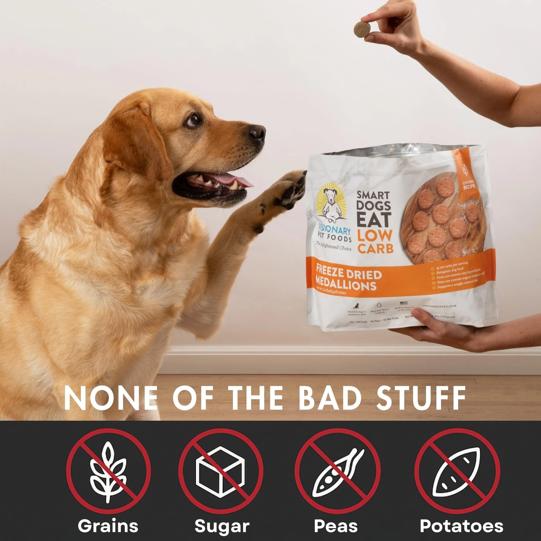 Freeze-Dried Chicken Dog Food ā High-Protein, Grain-Free Keto Recipe | 25oz Bag - Image 4