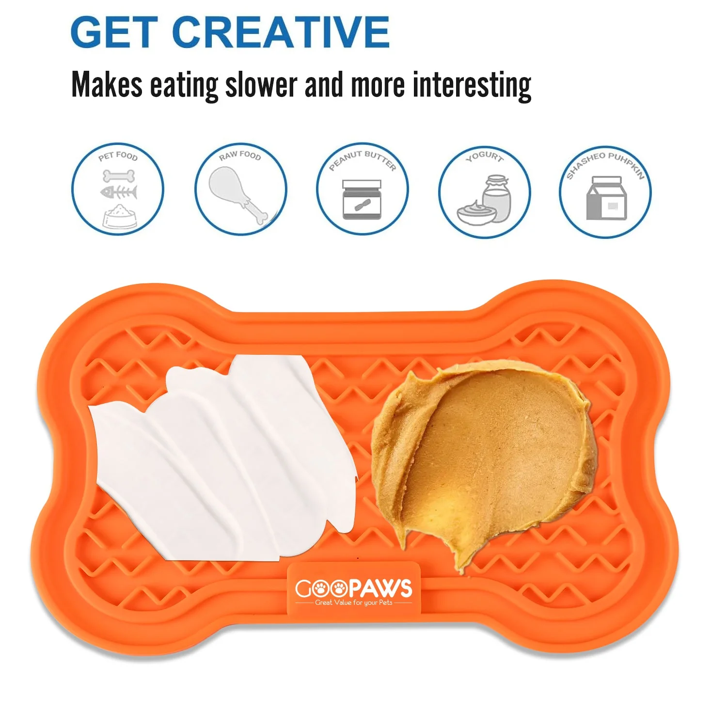 GOOPAWS Licking Mat 3 Pack, Orange & Grey & Blue - Image 4