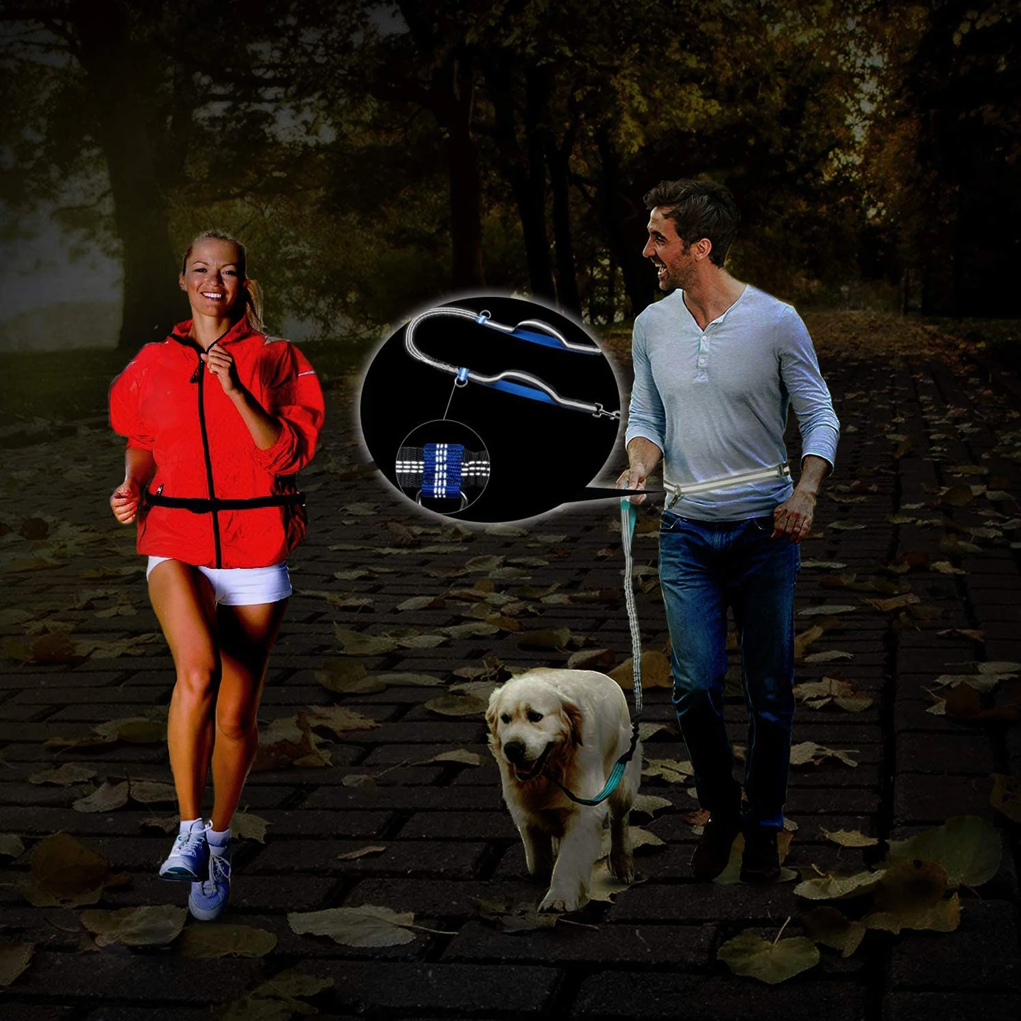 GOOPAWS No Pull Hand Free Bungee Dog Leash for Hiking, Running, Blue - Image 7