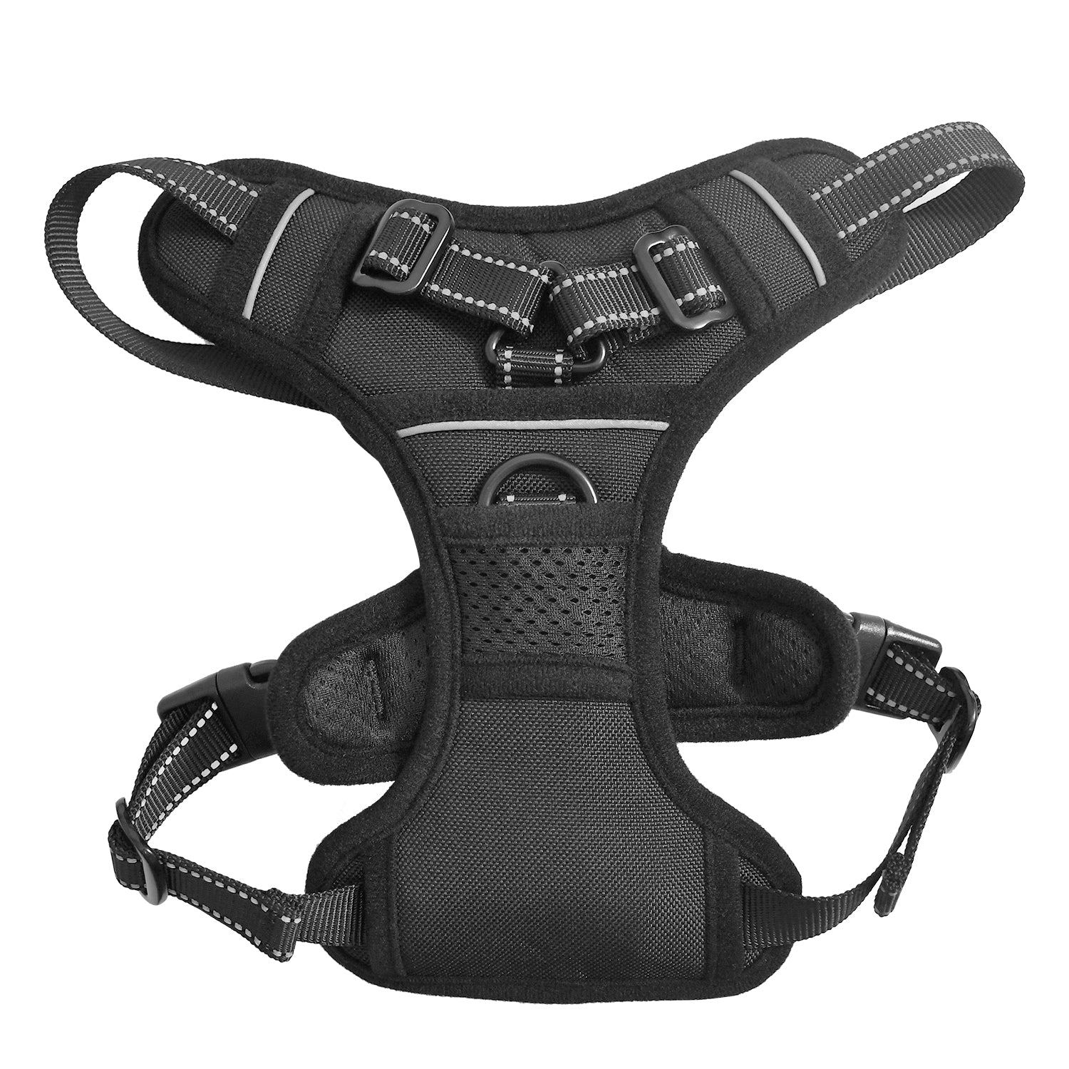 GOOPAWS Padded Reflective Pet Dog Harness, Lightweight Ripstop, Black