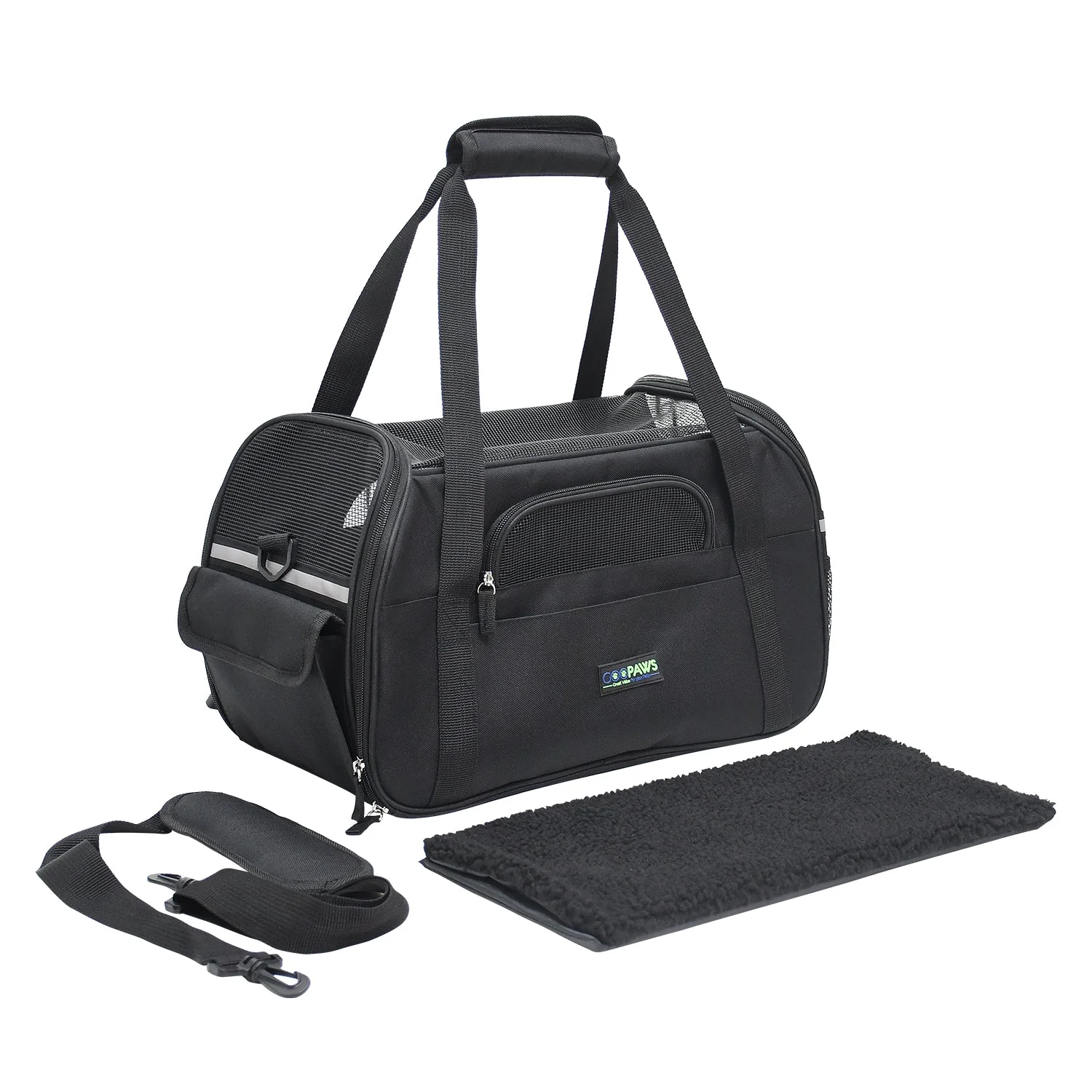 GOOPAWS Soft Sided Small Dog Carrier Comfort for Travel, Black, 19" - Image 4