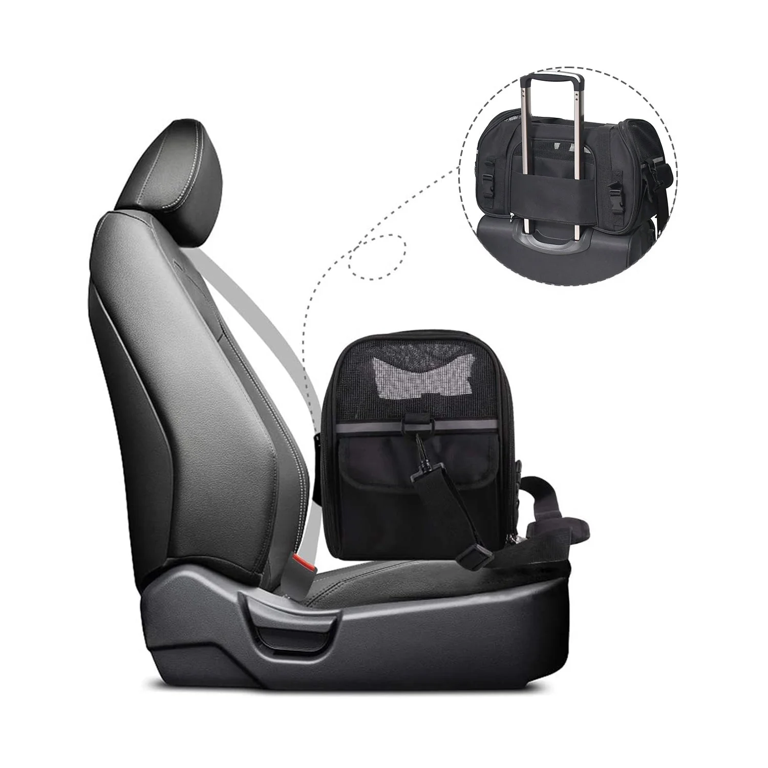 GOOPAWS Soft Sided Small Dog Carrier Comfort for Travel, Black, 19" - Image 6