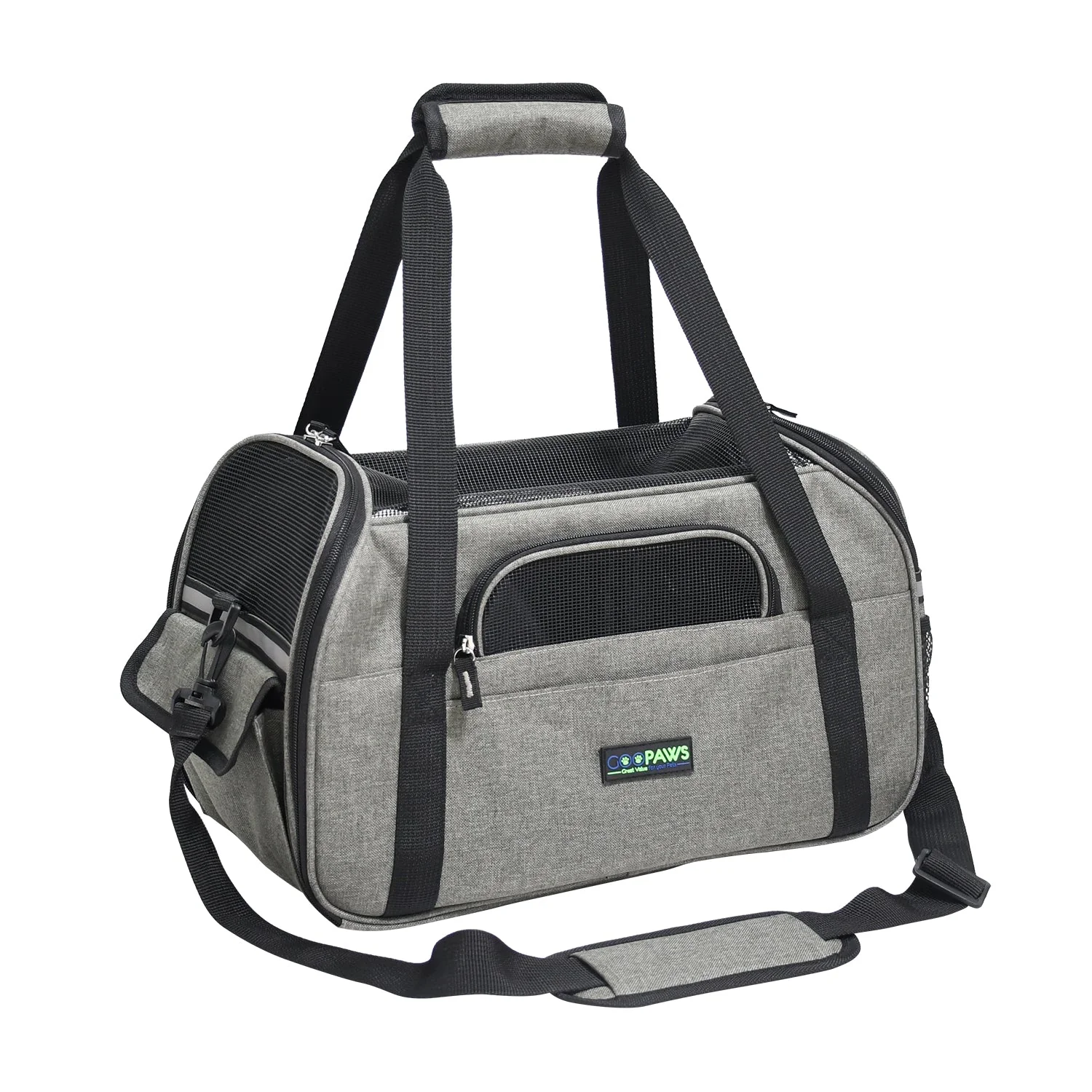 GOOPAWS Soft Sided Small Pet Carrier Comfort for Travel, Black, 17" - Image 9