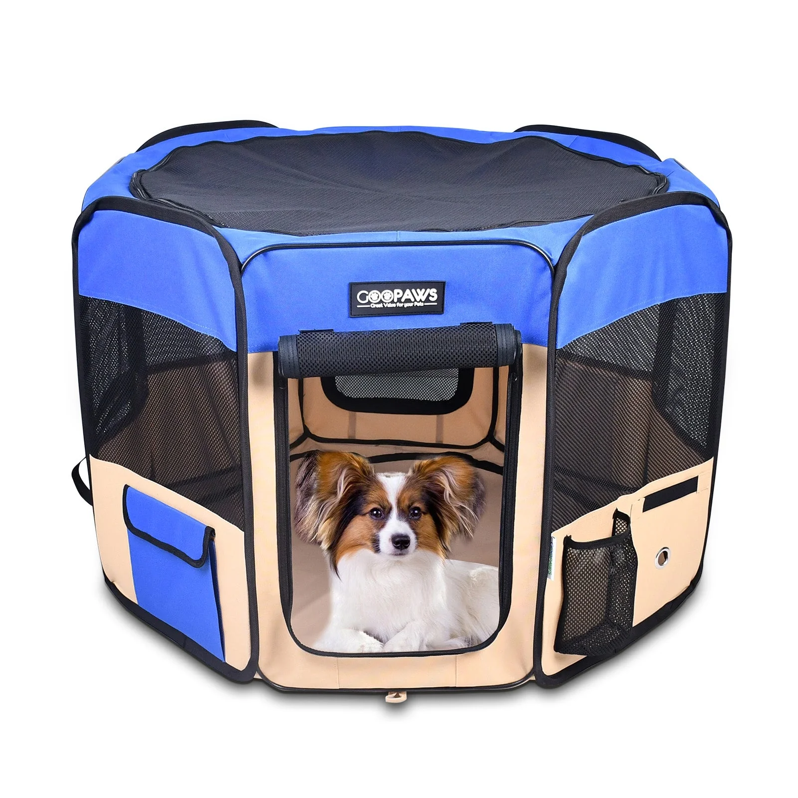 Jespet 2-Door Portable Soft-Sided Dog, Cat & Small Pet Exercise Playpen, Blue, 36'' - Image 14