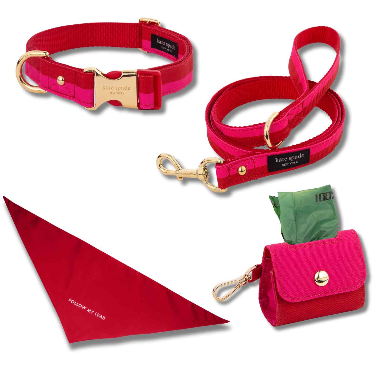 Kate Spade Red & Pink Colorblock Walk Set Small