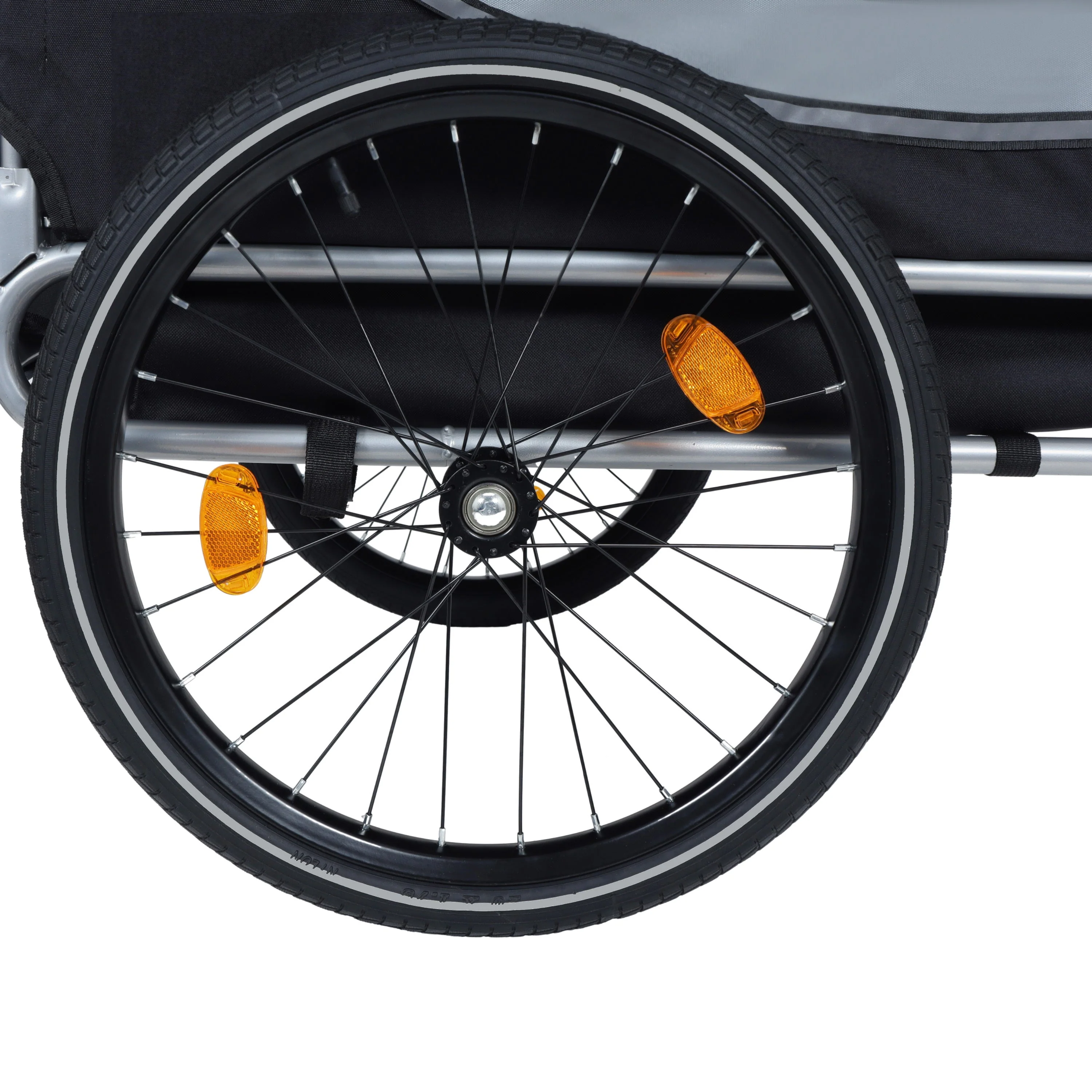 Large Folding Bike Trailer for Dogs β 66LB Capacity All-Terrain Pet Carrier, Durable Steel Frame for Cycling, Jogging, Camping & Outdoor Adventures, Black- Gray - Image 15