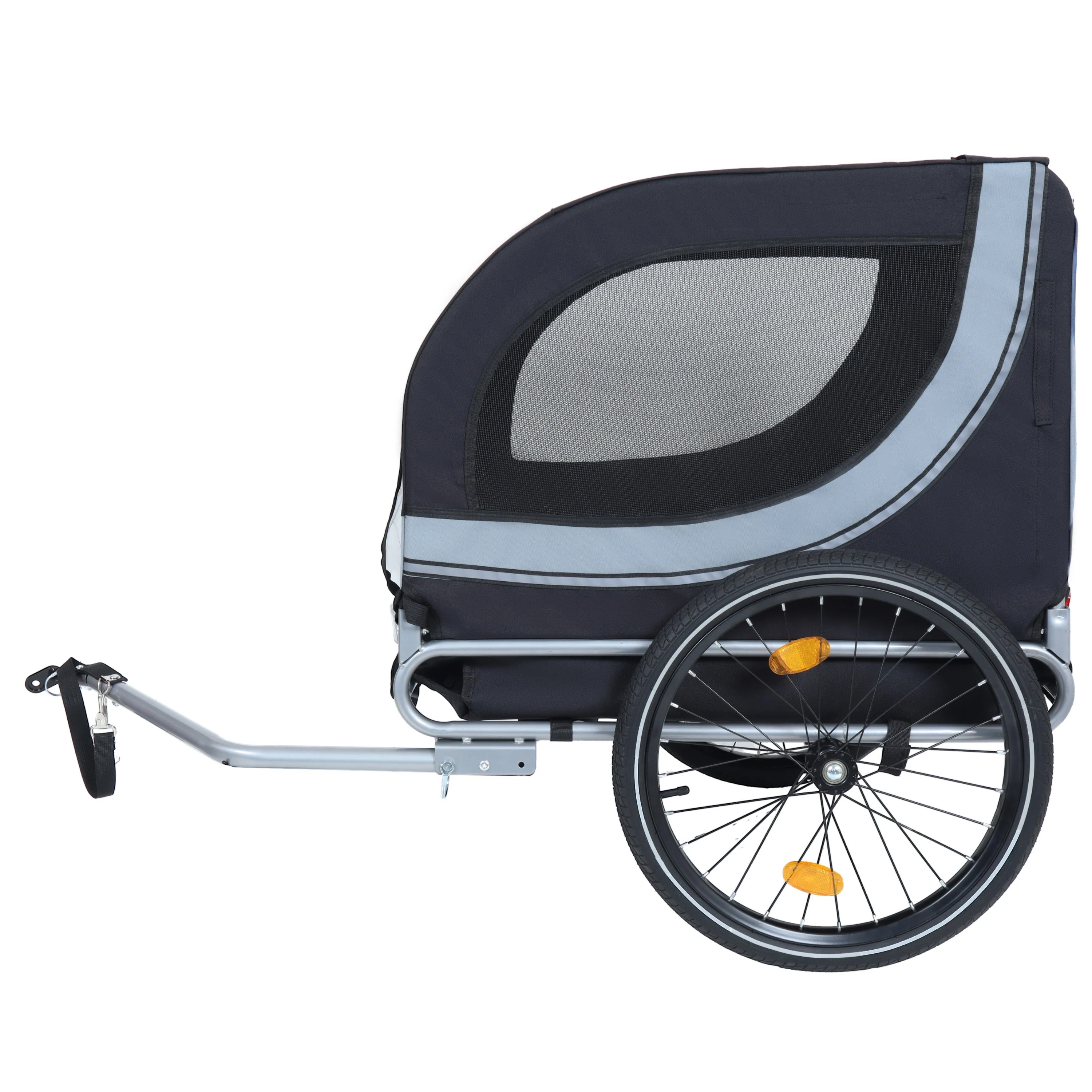 Large Folding Bike Trailer for Dogs β 66LB Capacity All-Terrain Pet Carrier, Durable Steel Frame for Cycling, Jogging, Camping & Outdoor Adventures, Black- Gray - Image 4