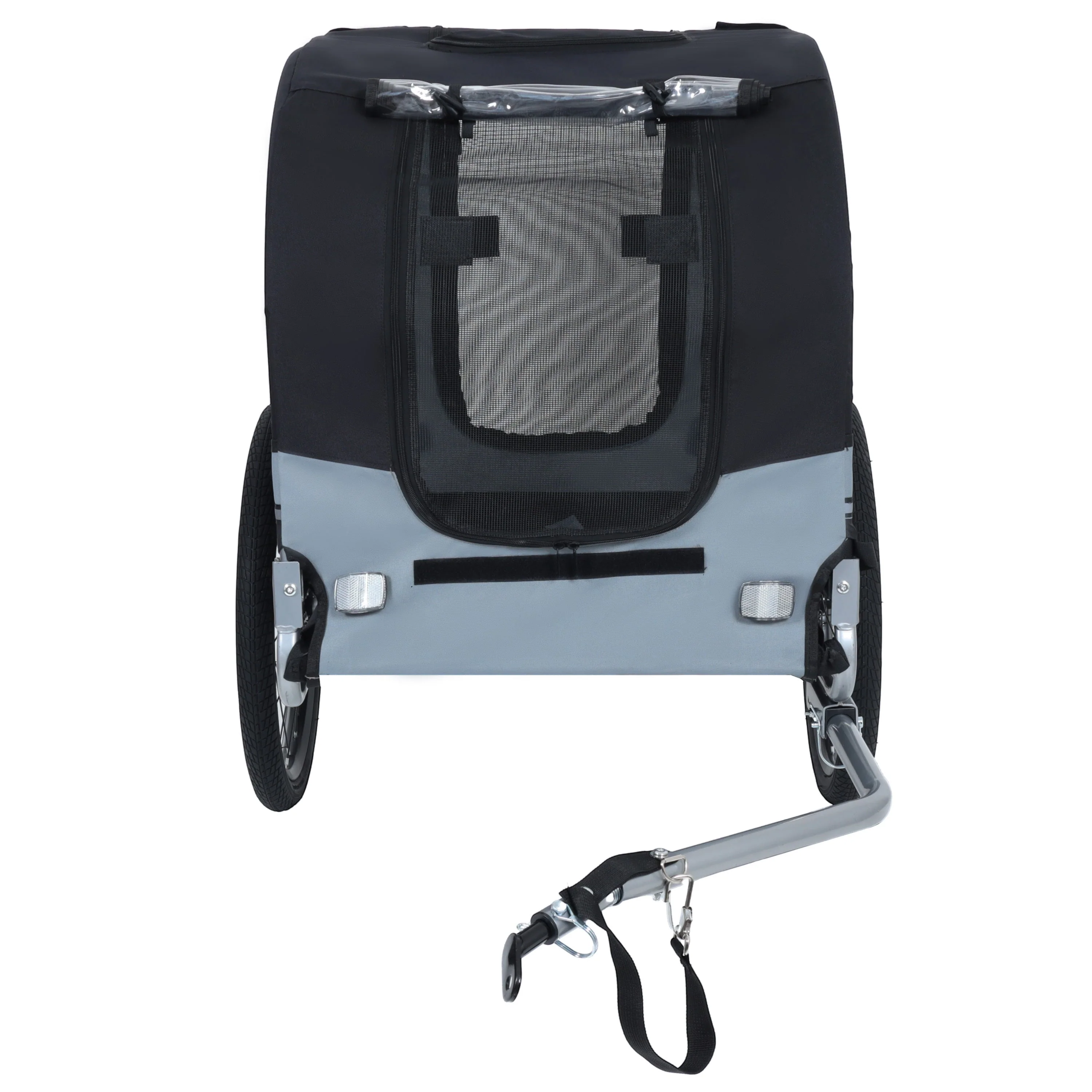 Large Folding Bike Trailer for Dogs β 66LB Capacity All-Terrain Pet Carrier, Durable Steel Frame for Cycling, Jogging, Camping & Outdoor Adventures, Black- Gray - Image 6