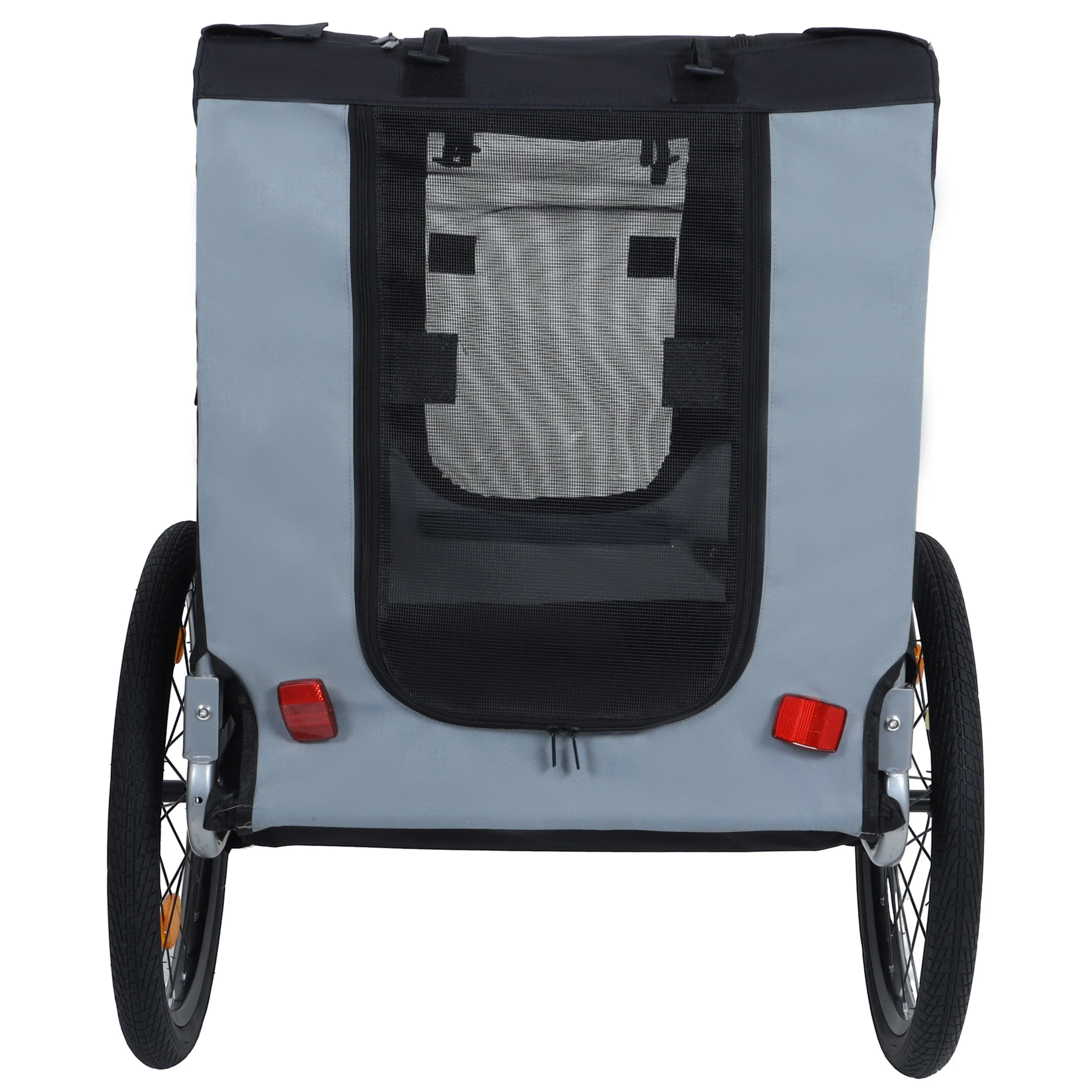 Large Folding Bike Trailer for Dogs β 66LB Capacity All-Terrain Pet Carrier, Durable Steel Frame for Cycling, Jogging, Camping & Outdoor Adventures, Black- Gray - Image 8