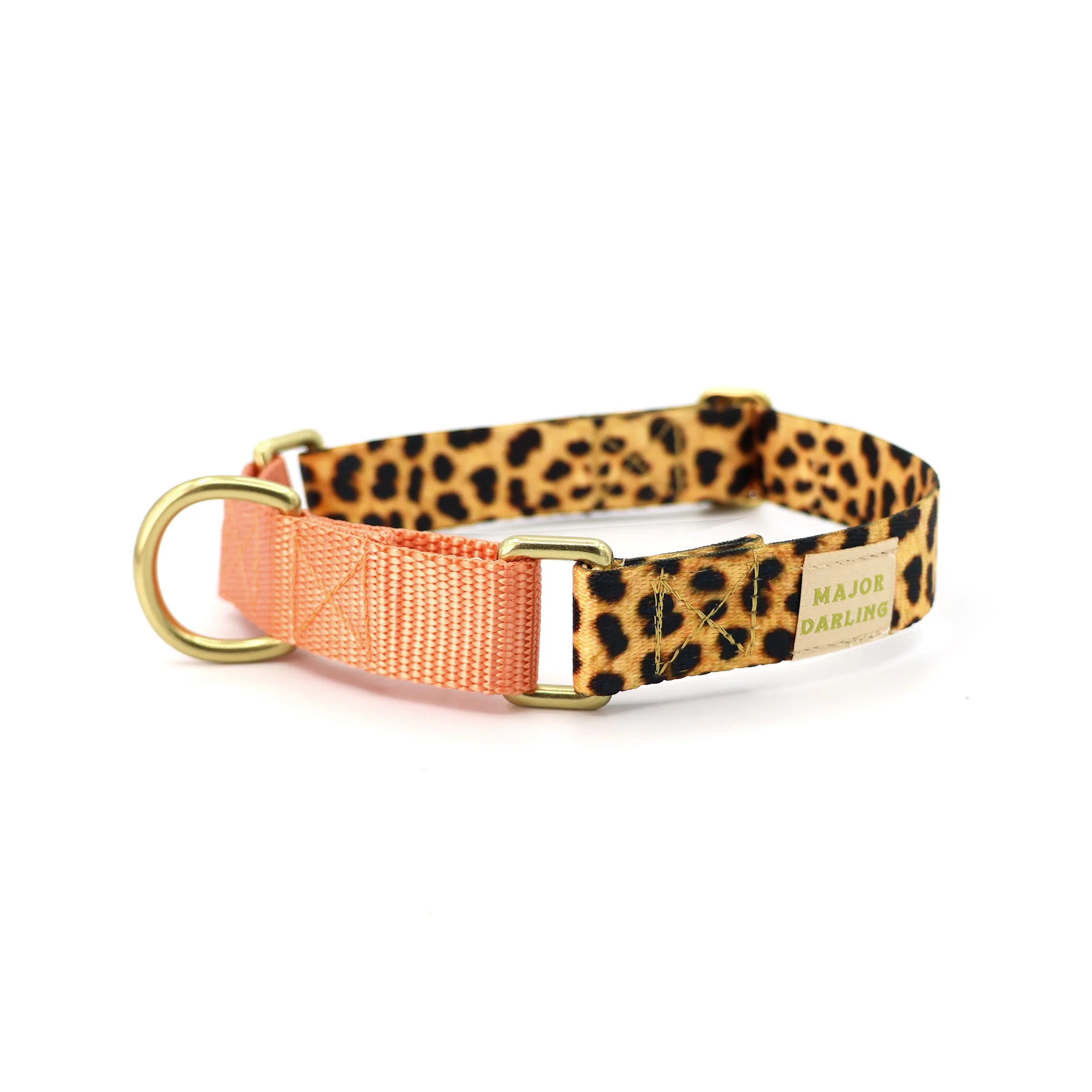 martingale collar / leopard + peach
