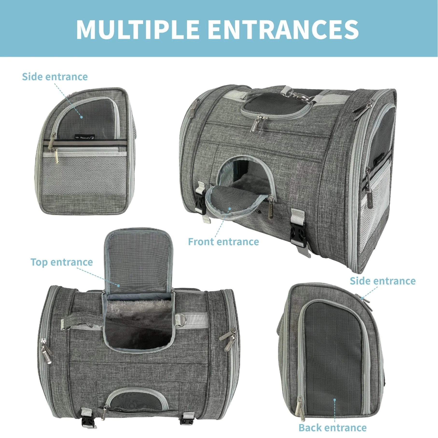 Mr. Peanut's Monterey Series Airline Compliant Horizontal Backpack Pet Carrier - Image 9