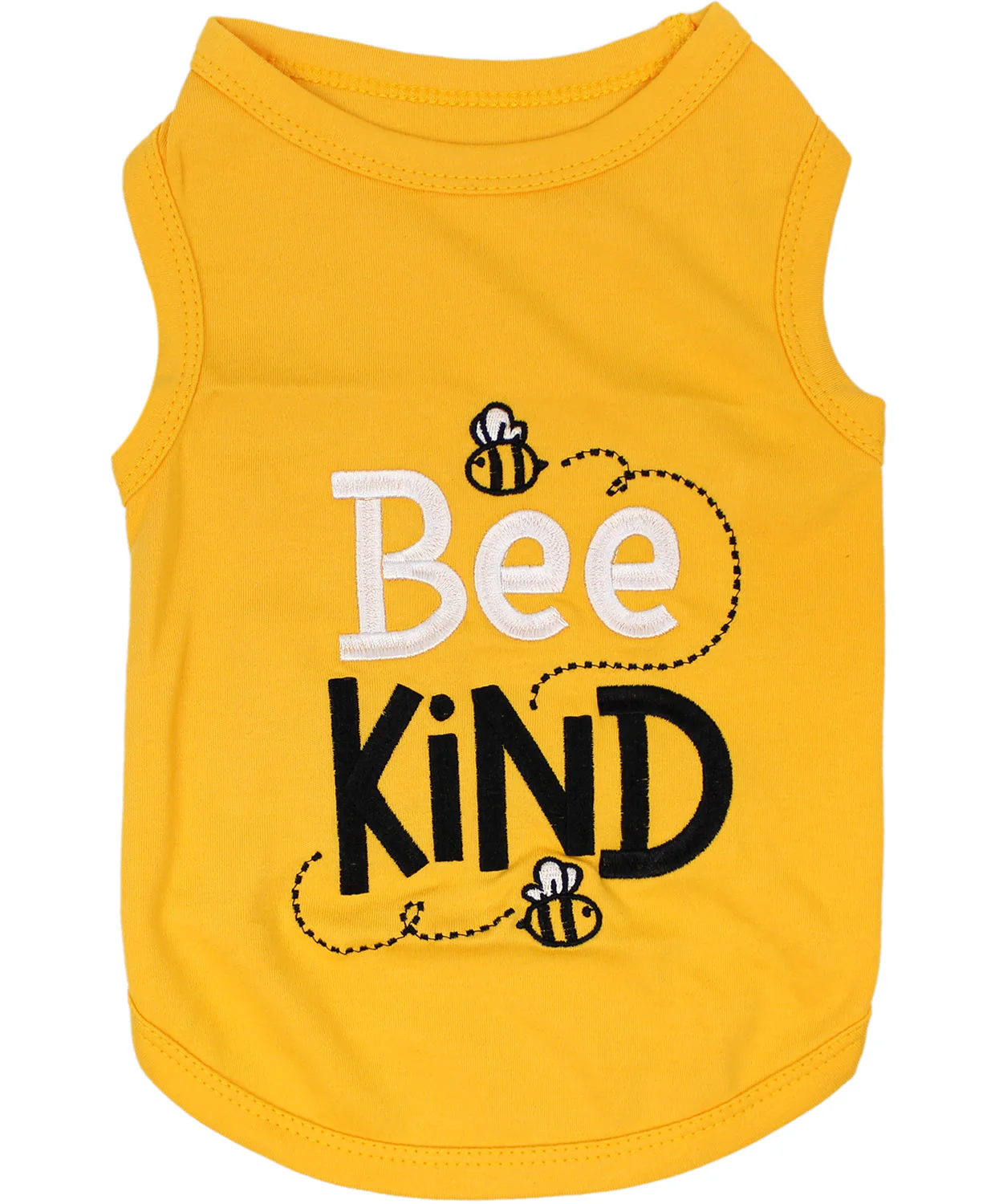 Parisian Pet 'Bee Kind' Embroidered Dog Shirt - Trendy Pet Apparel, Yellow