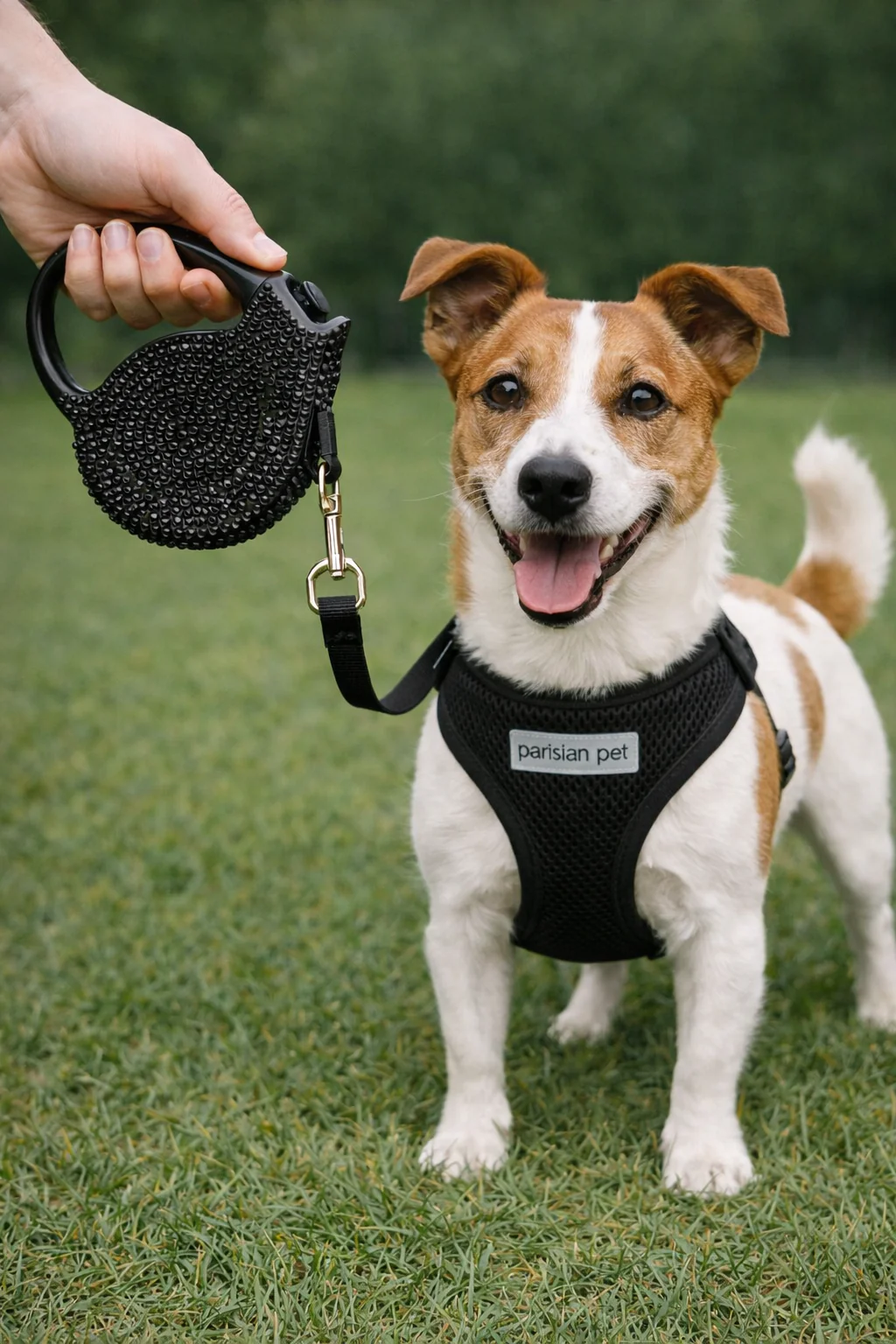 Parisian Pet 'Crystal Retractable Leash Black' for Dogs & Cats ā Comfortable 16-Foot Leash, Retractable Design - Image 5
