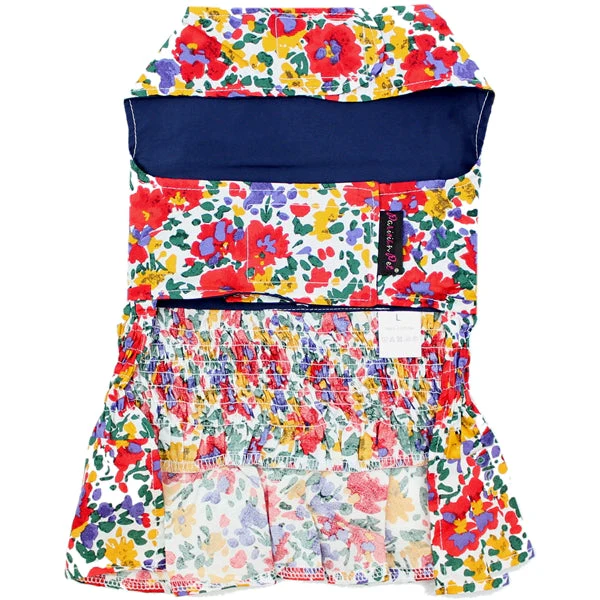 Parisian Pet 'Floral Artsy Dress' Dog & Cat Shirt โ Stylish and Comfortable Designer Dog Clothing - Red, Yellow, Blue, White-Valentine's Day - Image 2