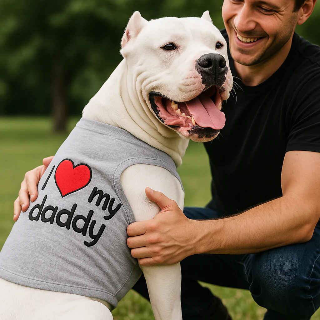 Parisian Pet 'I Love Daddy®' Lightweight Pet T-Shirt – Stylish Dog Clothing for Small Dogs & Cats, Gray - Image 5