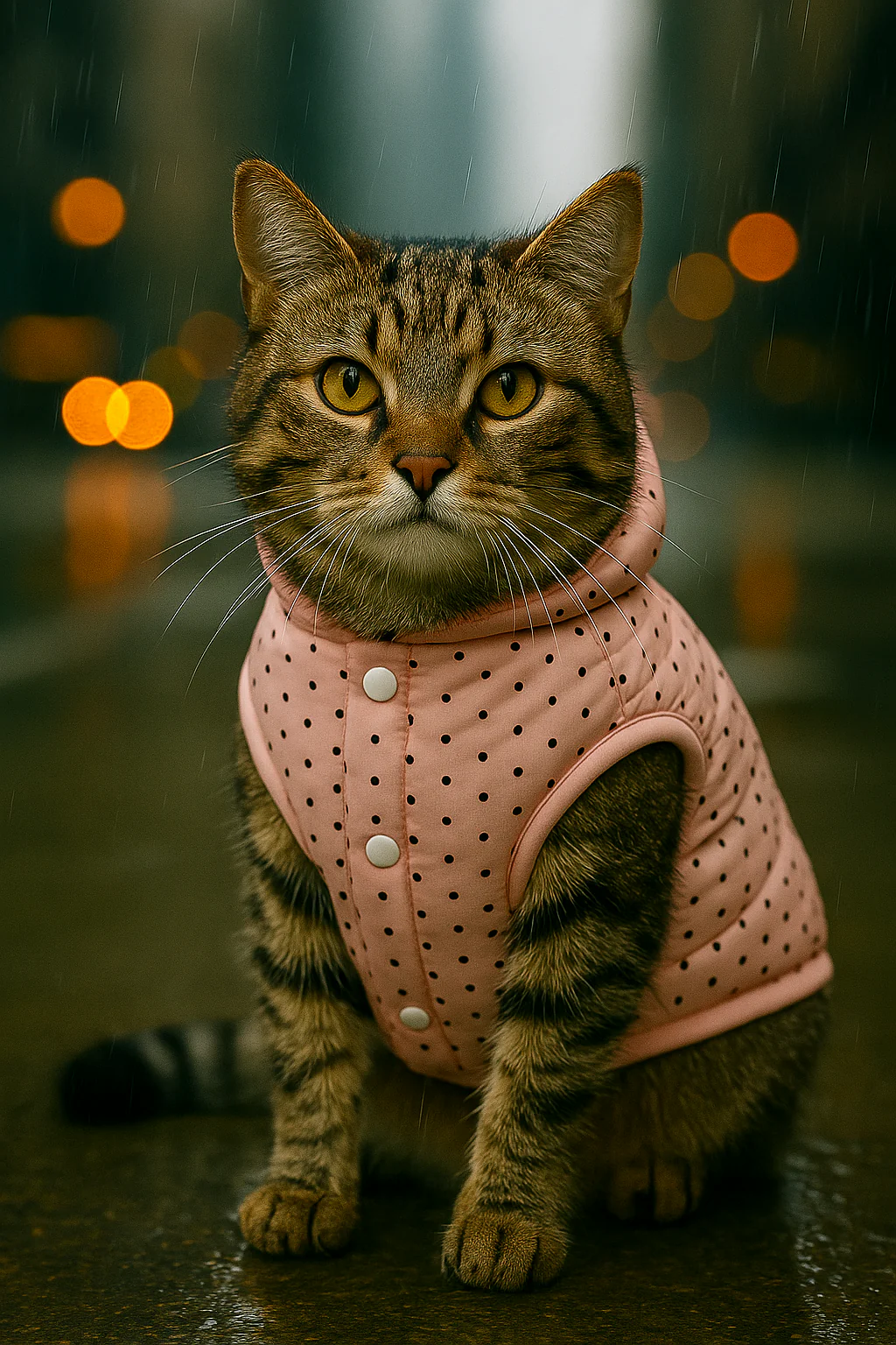 Parisian Pet 'Polka Dot Jacket' for Dogs & Cats, Designer Pet Outerwear, Holiday Pet Jacket, Pink with Black Dots-Valentine's Day - Image 3