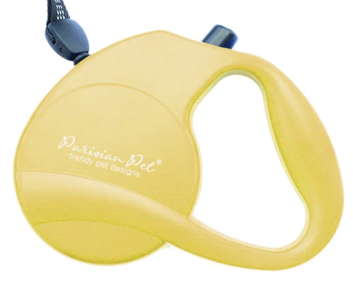 Parisian Pet 'Retractable Leash M' for Dogs & Cats – 16-Foot Durable Leash for Dogs Up to 44 lbs, Yellow