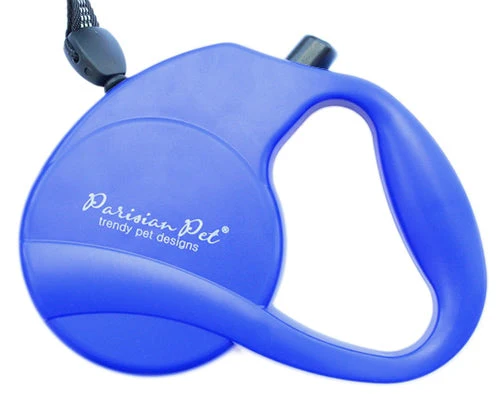 Parisian Pet 'Retractable Leash M' for Dogs & Cats β Durable Ergonomic Handle Leash for Dogs Up to 44 lbs, Blue