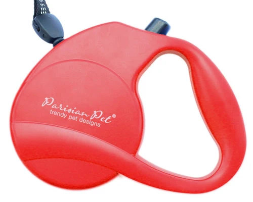 Parisian Pet 'Retractable Leash M' for Dogs & Cats β Ergonomic Handle Leash for Dogs Up to 44 lbs, Red