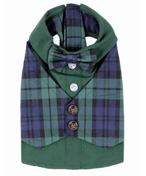 Parisian Pet 'Scottish Taffeta Tuxedo' for Dogs and Cats, Designer Formal Wear, Saint Patrick's Day