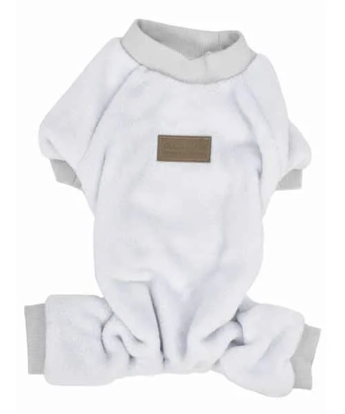 Parisian Pet 'Velour Pajama Cloud Gray' for Dogs & Cats, Comfortable Pet Pajama Set, Cozy Dog Sleepwear, Gray