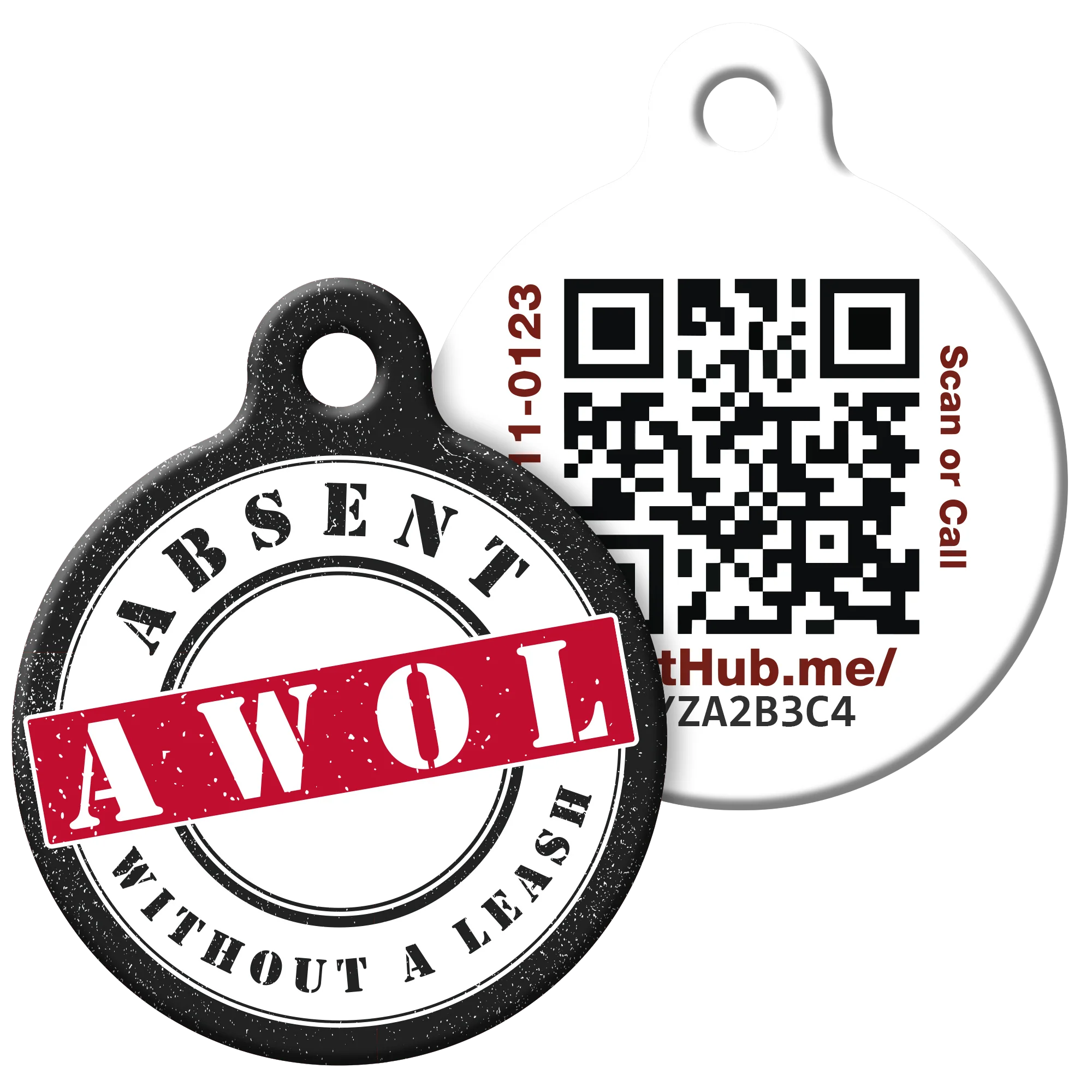 PetHub QR Pet ID Tag โ Absent Without a Leash (AWOL)
