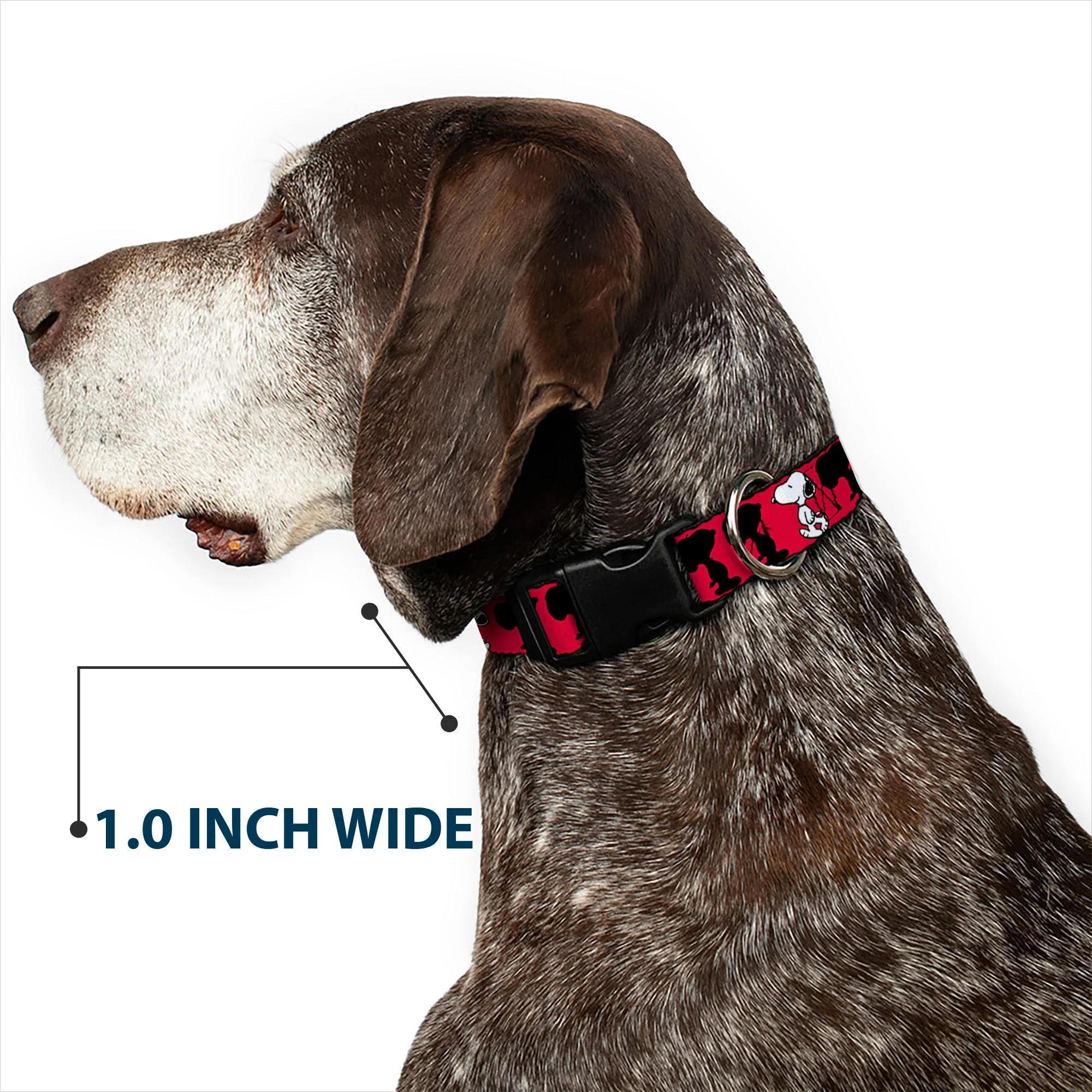 Plastic Clip Collar - Peanuts Snoopy Walking/Silhouette Pose Red/Black/White - Image 6