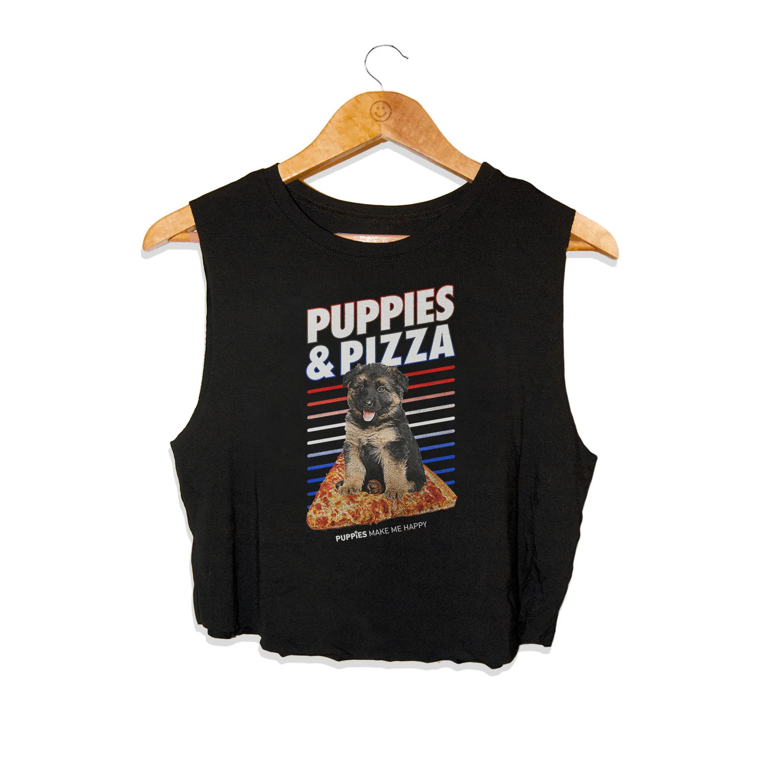 Puppies & Pizza Crop Tank Top | Funny Dog Lover| Best Gift for Dog Moms Made in USA