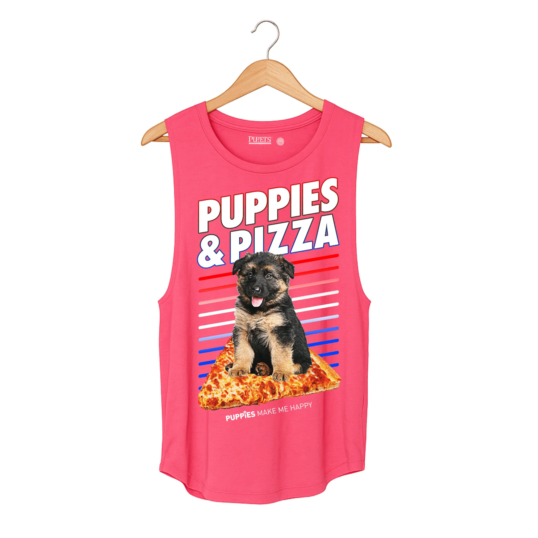 Puppies & Pizza | Puppies Soft Women's Sleeveless Tank - Image 4