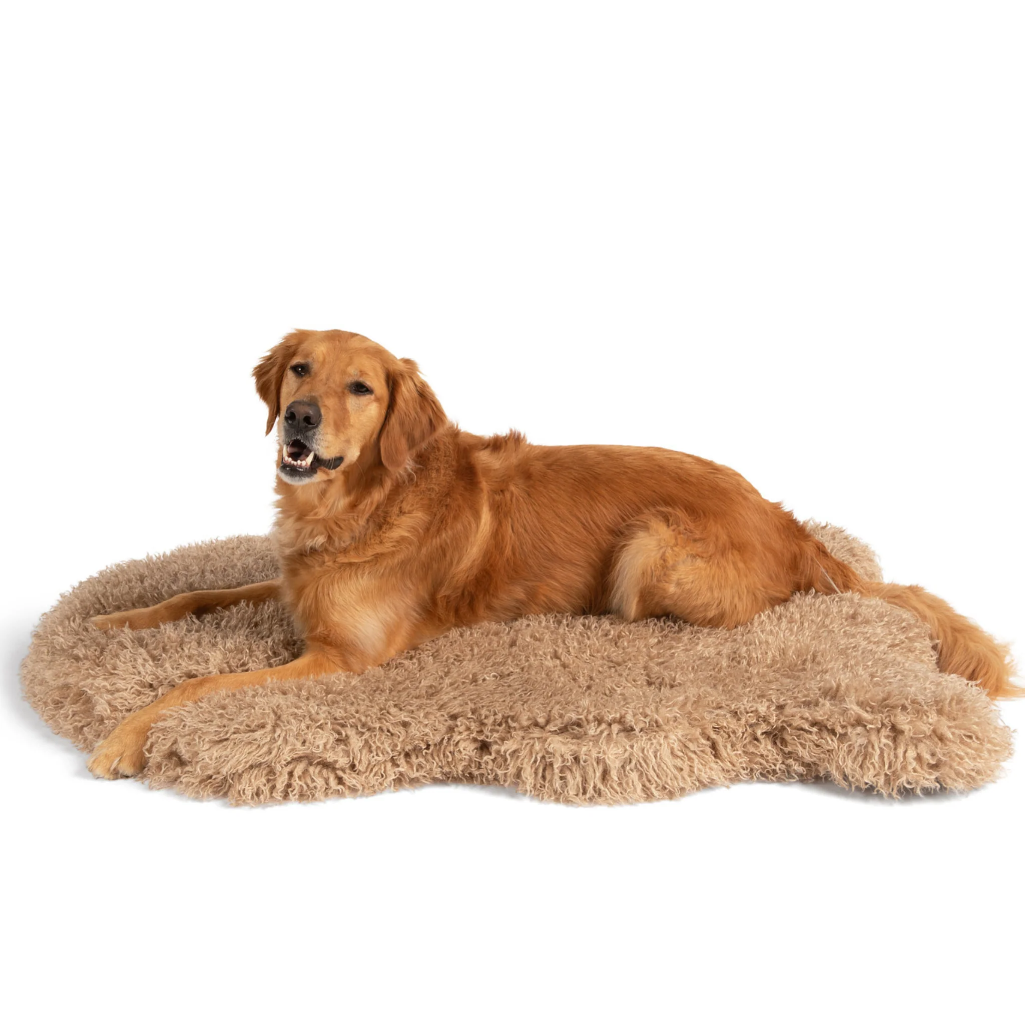 PupRug® Luxe Faux Fur Orthopedic Dog Bed - Plush Sheep Tan - Image 12