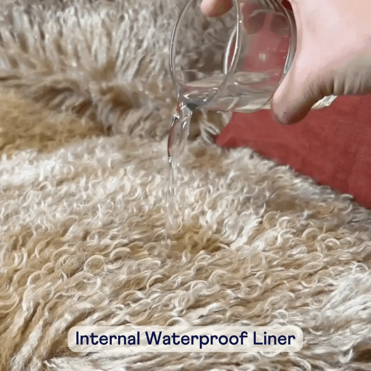 PupRug® Luxe Faux Fur Orthopedic Dog Bed - Plush Sheep Tan - Image 9