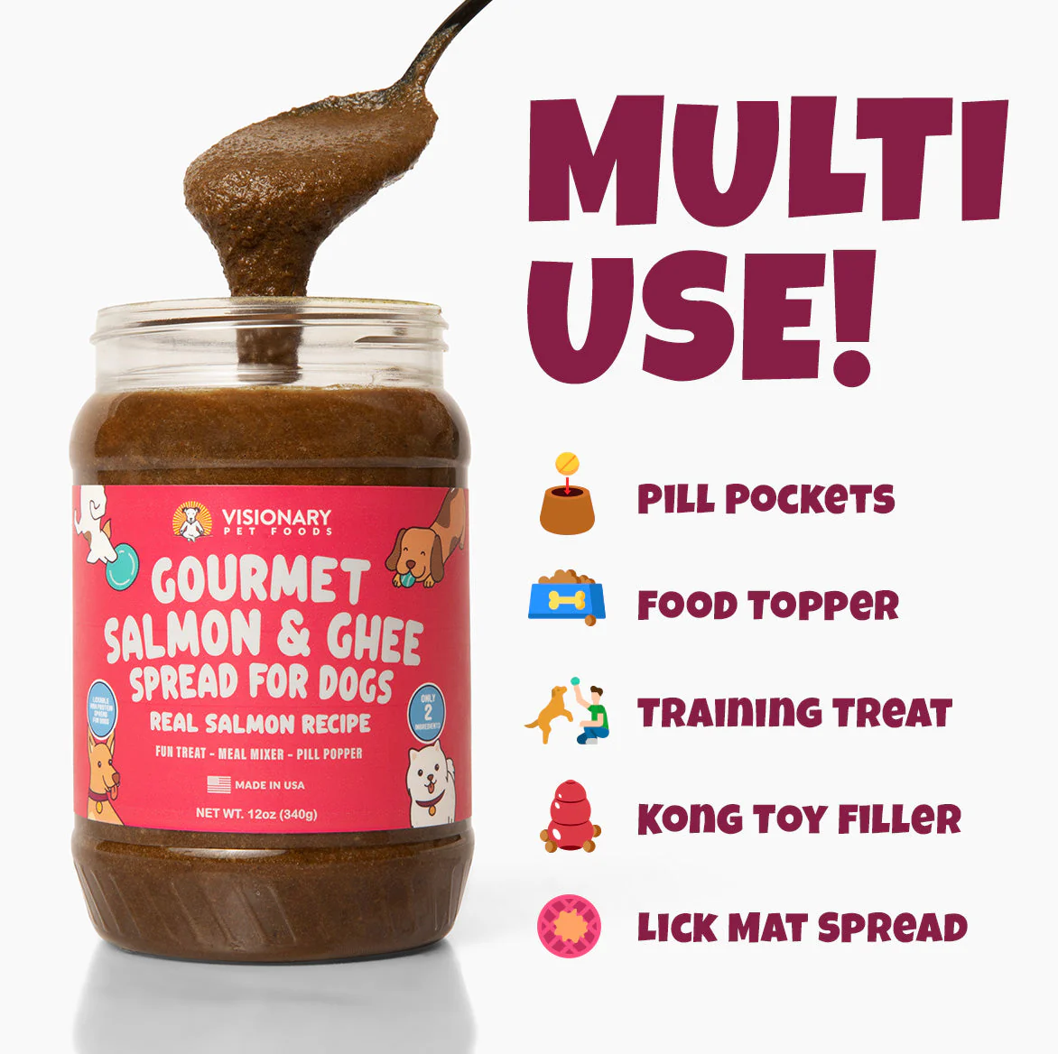 Salmon & Ghee Dog Meat Spread β High-Protein, Low-Carb Keto Treat | 12oz Jar - Image 2