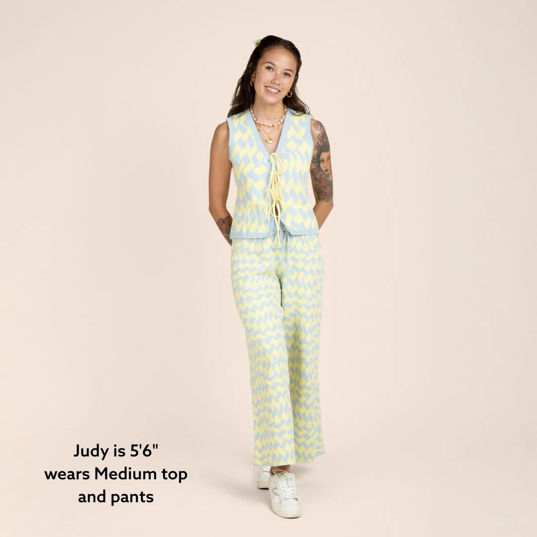 Seaside Swirl Cotton Wide Legs Lounge Pant - Image 2