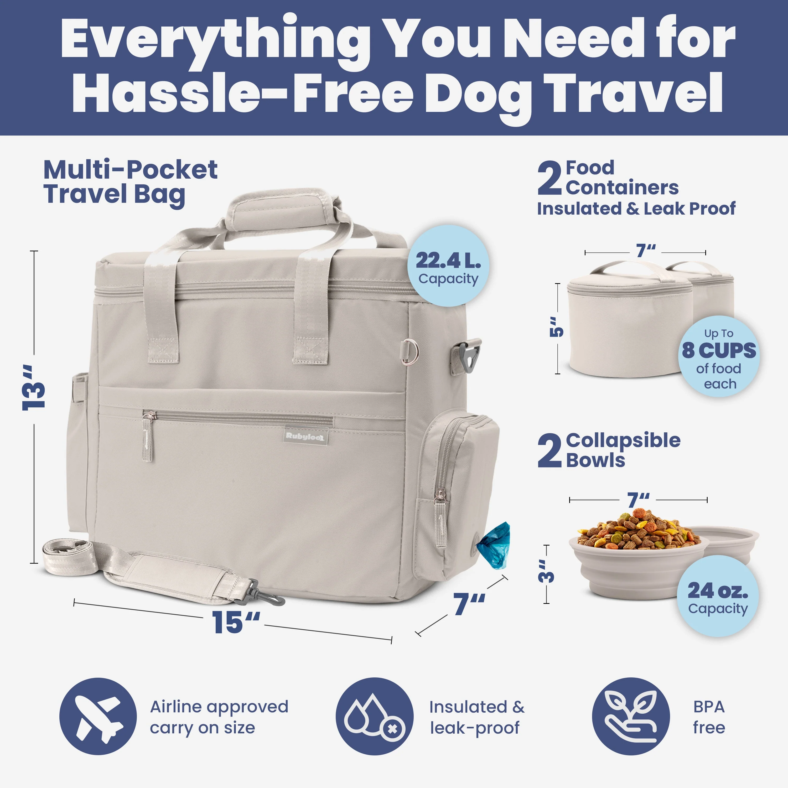 The Original Doggy Bag⢠Dog Travel Bag for Supplies - Image 3